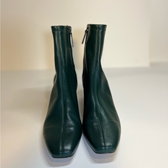 Tory Burch Dark Green Block T Heel Ankle Boots Size 7M - Picture 3 of 8